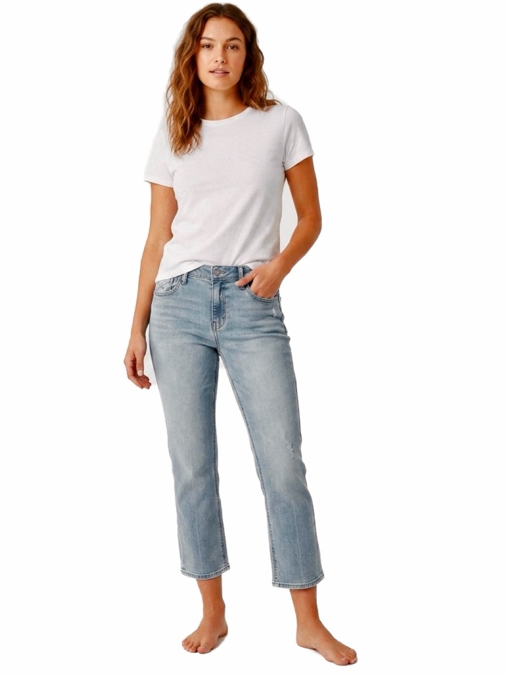 Unpublished straight Cropped Girlfriend Jeans Women's Light Blue Jeans 27 NWT